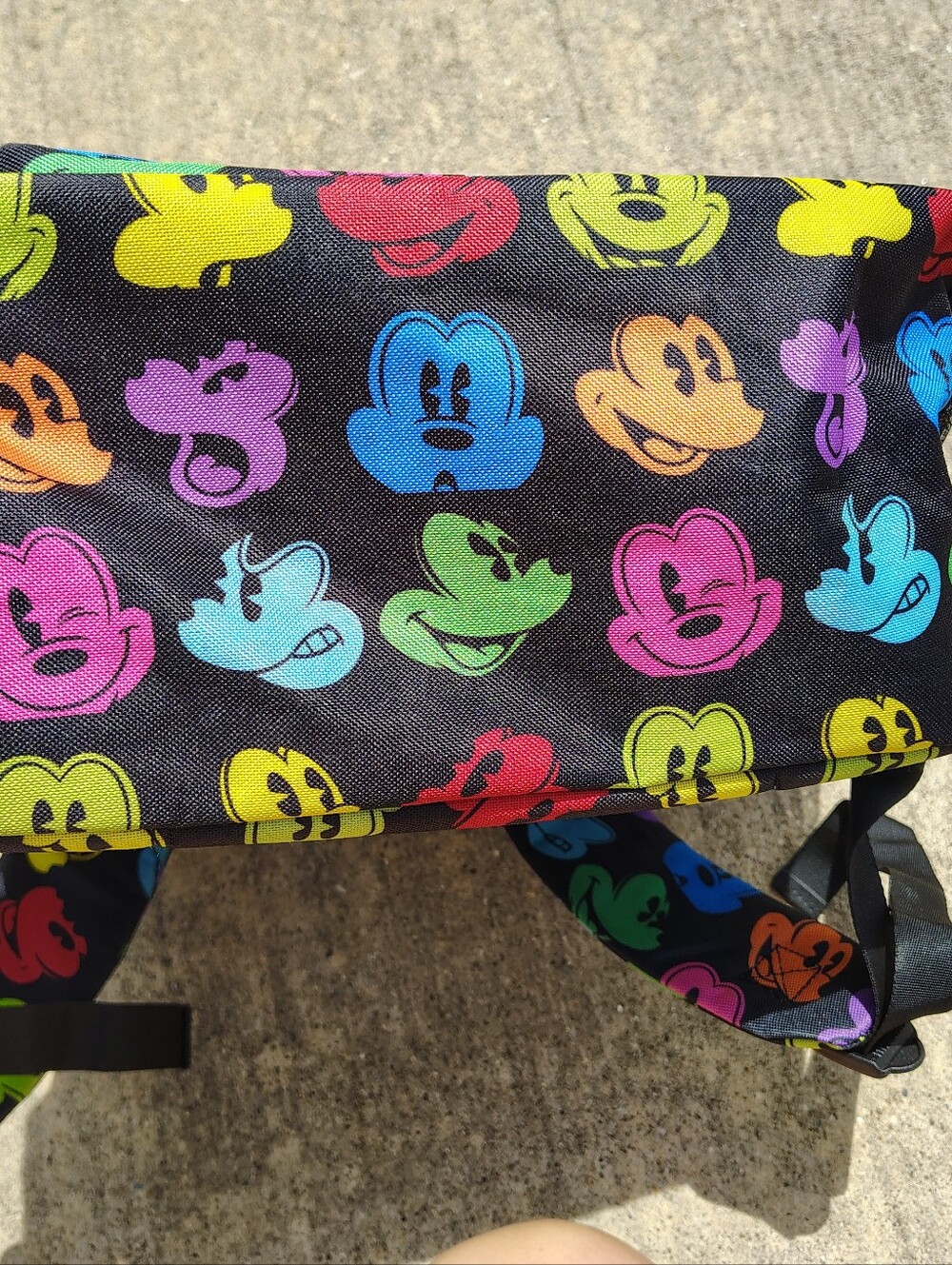 Authentic Disney Parks Mickey Mouse Black Multicolor Silhouette Large Backpack - Picture 5 of 12
